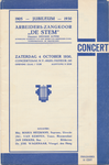 716389 Voorzijde van het omslag van het programmaboekje bij het jubileumconcert 1905-1930 in het N.V.-Huis, van “De ...